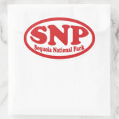 Sequoia National Park rode ovale sticker (Tas)