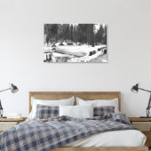 Sequoia National Park Snow Scene in het dorp Canvas Afdruk (Insitu (Slaapkamer))