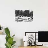 Sequoia National Park Snow Scene in het dorp Poster (Thuiskantoor)