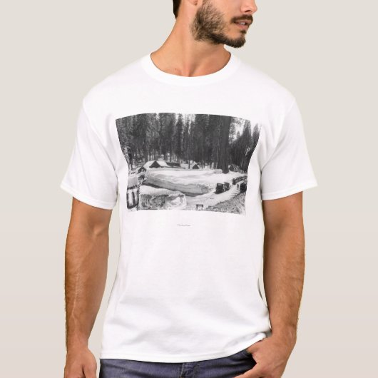 Sequoia National Park Snow Scene in het dorp T-shirt (Voorkant)