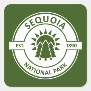 Sequoia National Park Sun Trees Vierkante Sticker