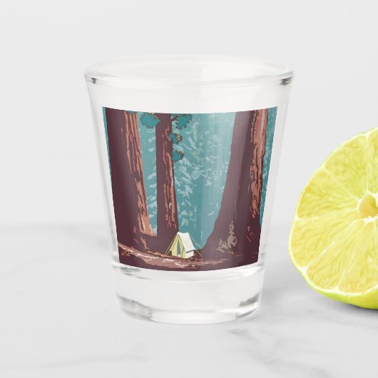 Sequoia National Park Tent Camping Shot Glas (Voorkant)