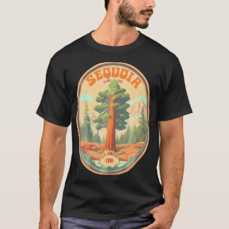 Sequoia National Park Tree Illustratie Wandelsport T-shirt