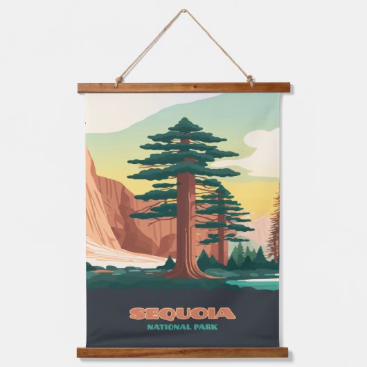 Sequoia National Park Trees Mountains Hangend Wandkleed (Voorkant)