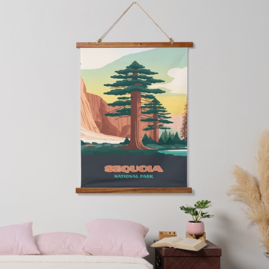 Sequoia National Park Trees Mountains Hangend Wandkleed (Slaapkamer)