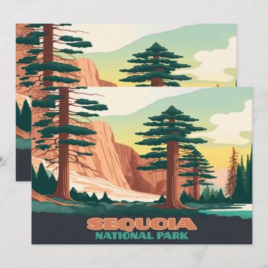 Sequoia National Park Trees Mountains Kaart (Voorkant / Achterkant)