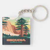 Sequoia National Park Trees Mountains Sleutelhanger (Achterkant)