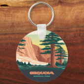 Sequoia National Park Trees Mountains Sleutelhanger (Achterkant)
