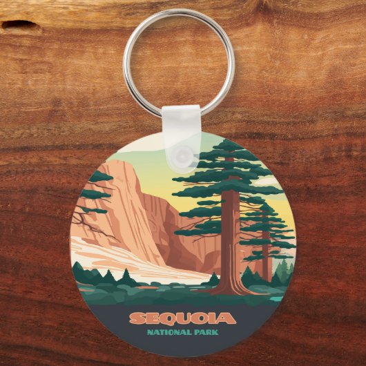 Sequoia National Park Trees Mountains Sleutelhanger (Voorkant)