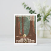 Sequoia National Park USA Vintage Travel Poster Briefkaart (Staand voorkant)