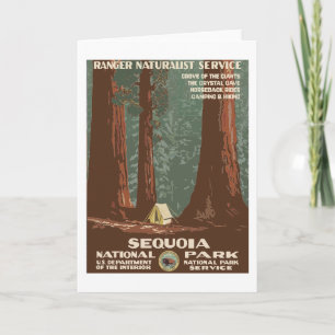 Sequoia National Park USA Vintage Travel Poster Kaart