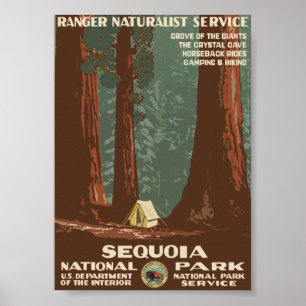 Sequoia National Park Vintage Travel Poster