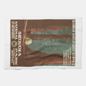 Sequoia Park CA,  toeristische reisposter, Theedoek (Horizontaal)