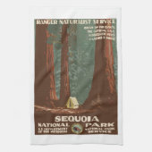 Sequoia Park CA, toeristische reisposter, Theedoek (Verticaal)