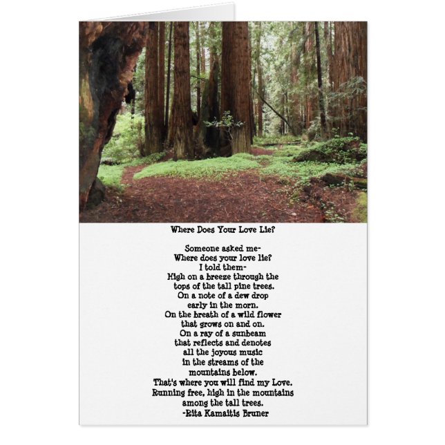 Sequoia Trees Poem Blank Card (Voorkant)