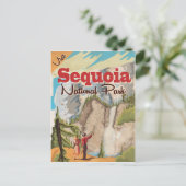 Sequoia vintage reisposter. briefkaart (Staand voorkant)