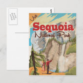 Sequoia vintage Travel Poster. Briefkaart (Voorkant / Achterkant)