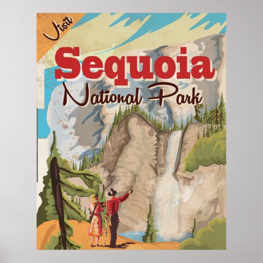 Sequoia vintage Travel Poster. Poster (Voorkant)