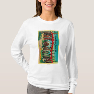 sequoia's, Californië - grote letterscènes T-shirt