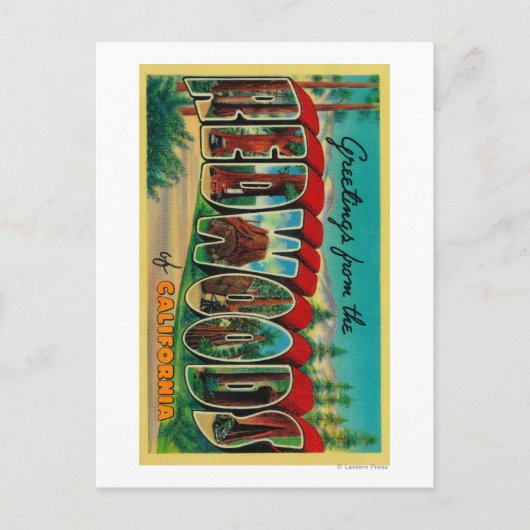 sequoia's, Californië - grote lettertjes Briefkaart (Voorkant)