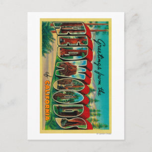sequoia's, Californië - grote lettertjes Briefkaart