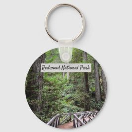 Sequoias met houtbrug | Nationaal park Redwood Sleutelhanger