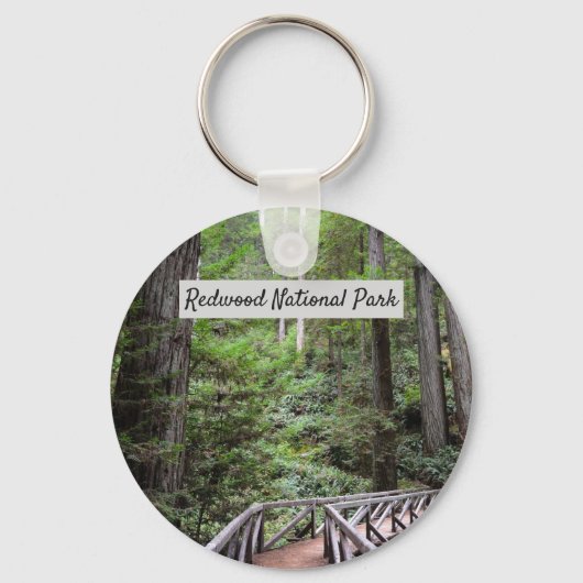 Sequoias met houtbrug | Nationaal park Redwood Sleutelhanger (Voorkant)