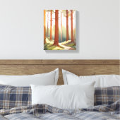 sequoiawoud | Waterverf van het Redwood National P Canvas Afdruk (Insitu (Slaapkamer))