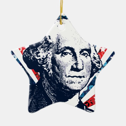 sequoigeorge washington keramisch ornament (Voorkant)