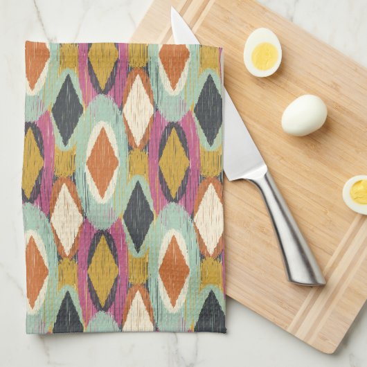 Sequoyah Oval Ikat Theedoek (Quarter Fold)