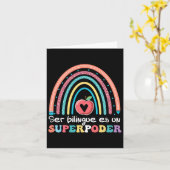 Ser Bilingue Es Un Superpoder Back To School Spaan Kaart (Gele Bloem)