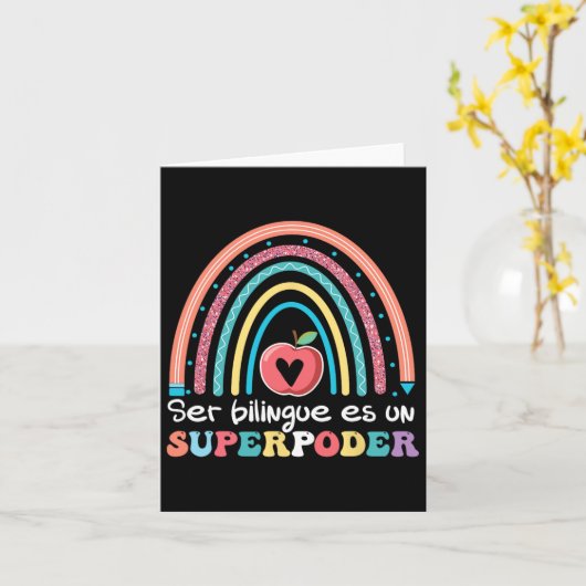 Ser Bilingue Es Un Superpoder Back To School Spaan Kaart (Gele Bloem)