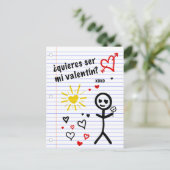 ser mi valentin bocetos de papel de cuaderno briefkaart (Staand voorkant)
