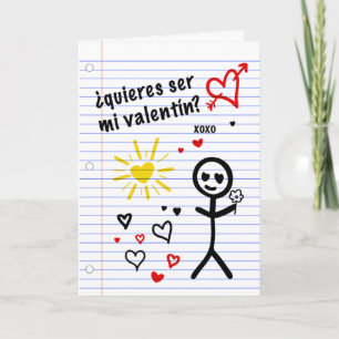 ser mi valentin bocetos de papel de cuaderno feestdagen kaart