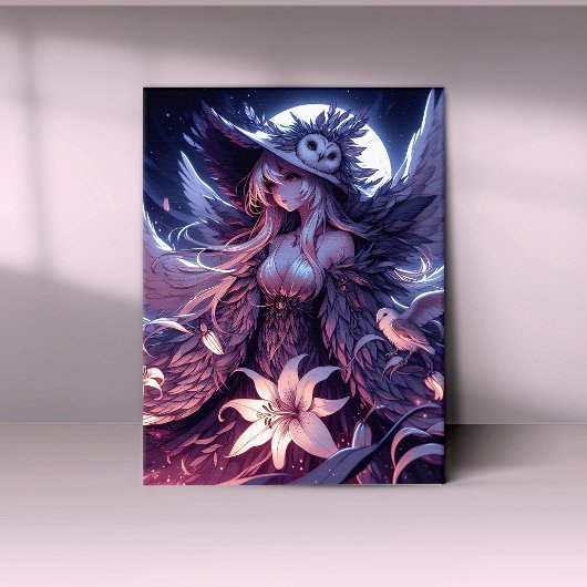 Seraf van de nachtbloei canvas afdruk