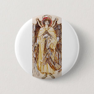 Serafijnen engelen omringen de Goddelijke Troon Ronde Button 5,7 Cm