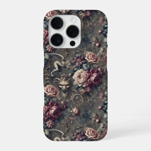 Serafijnen jagen – Gotisch bloemmotief iPhone Hoesje (Achterkant)