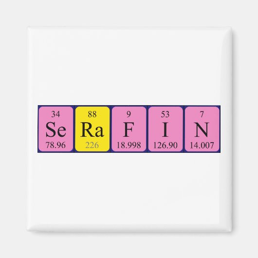 Serafin periodieke tabelnaam magnet (Voorkant)