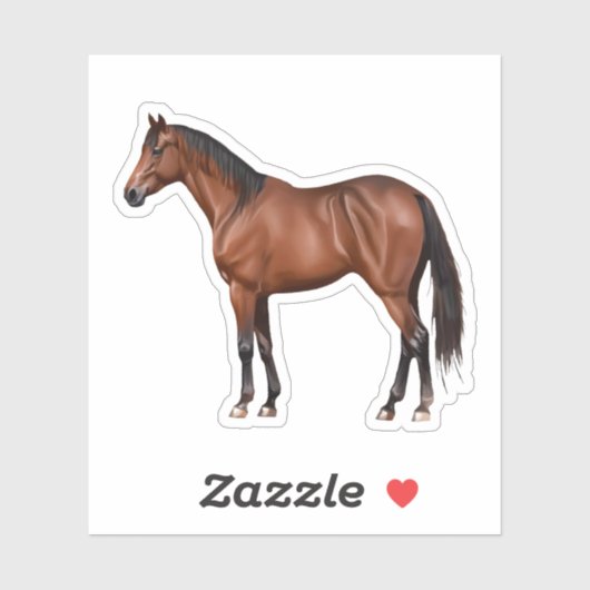 Serafina - braunes Pferd, stehend -  Sticker (Vel)