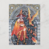 Serafina & Firenze - Briefkaart met vuurheks (Voorkant)