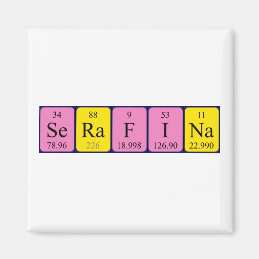 Serafina periodiek table name magnet (Voorkant)