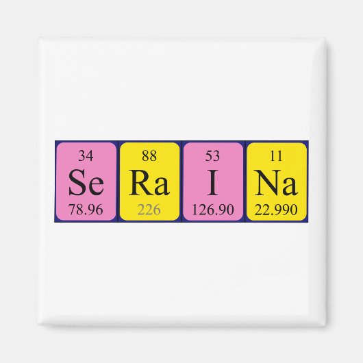 Seraina periodiek table name magnet (Voorkant)