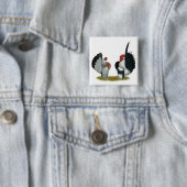 Serama Bantams Vierkante Button 5,1 Cm (In situ)