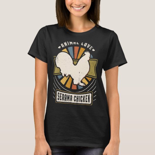 Serama Chicken  Classic Retro Animal T-shirt (Voorkant)