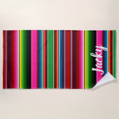 Serape Aangepaste Naam Bruiloft Vakantie Strandlaken (Voorkant)