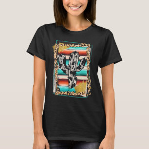 SERAPE CACTUS Koe Patroon afdrukken Cowgirl Ro T-shirt