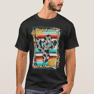 SERAPE CACTUS Koe Patroon afdrukken Cowgirl Ro T-shirt