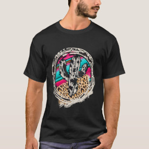SERAPE CACTUS Luipaard Koe Patroon Print Cowgirl R T-shirt