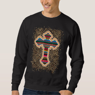 Serape Cross-Aztec Geometric Mexican Tribe Blanket Trui