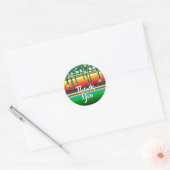 Serape Driving Green Glitter Hartelijk dank Ronde Sticker (Envelop)